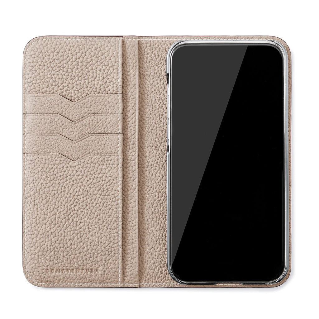 iPhone 16 Pro Max Diary Case Embossed Croco Leather (Greige)