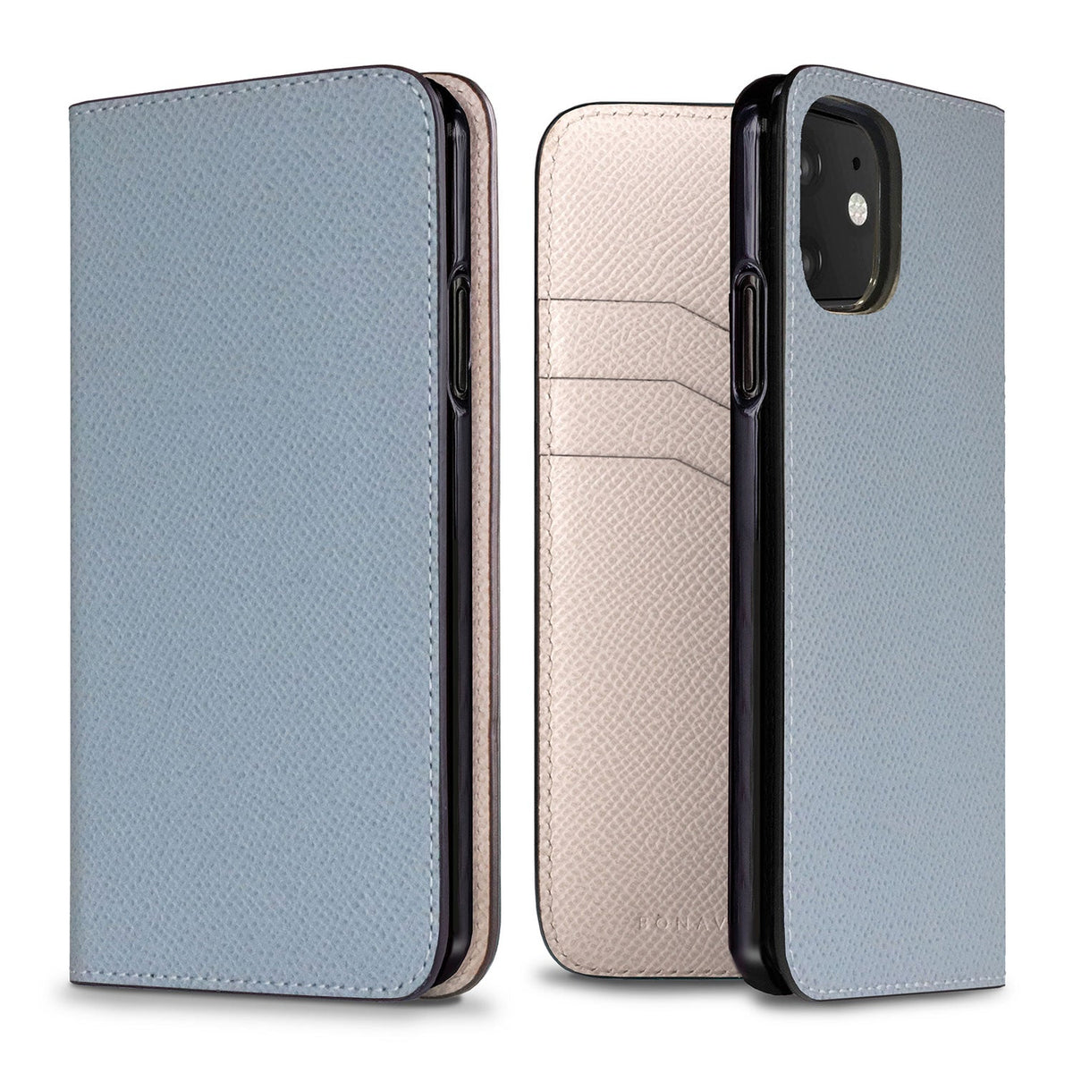 iPhone 11 Diary Case Nobile Leather (Blue Lin × White)