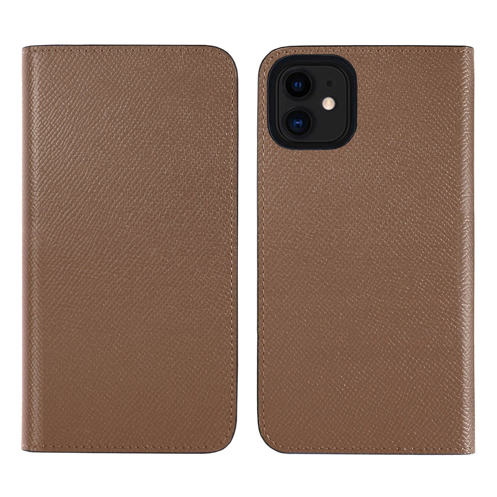 iPhone 11 Diary Case Nobile Leather (Etoupe × Sakura Pink)