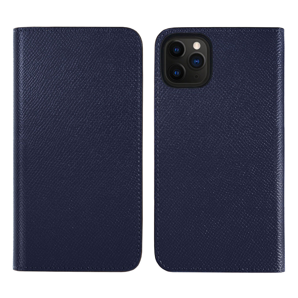 iPhone 11 Pro Max Diary Case Nobile Leather (Navy × Fuchsia Pink)