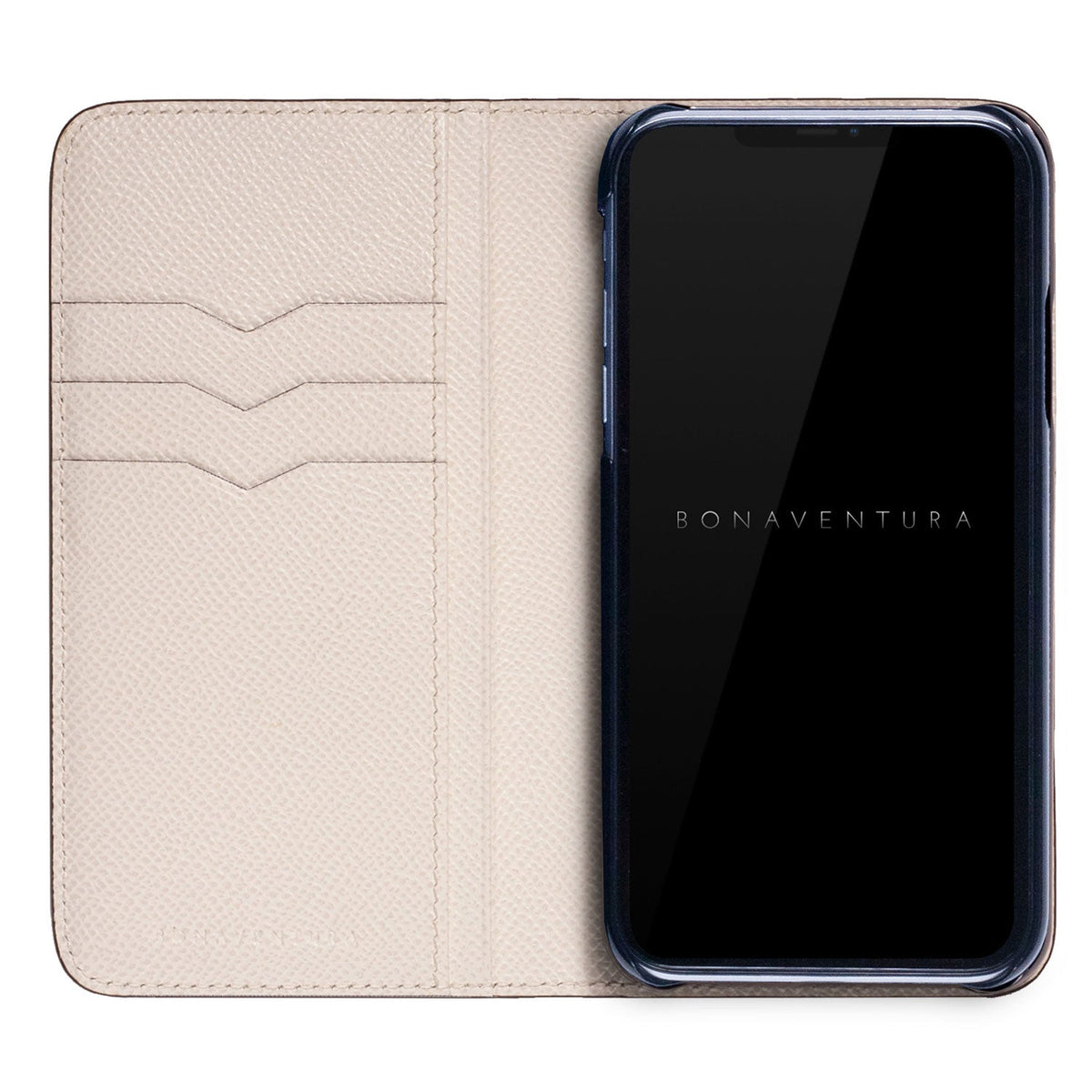 iPhone 12 / 12 Pro Diary Case Nobile Leather (Blue Lin × White)