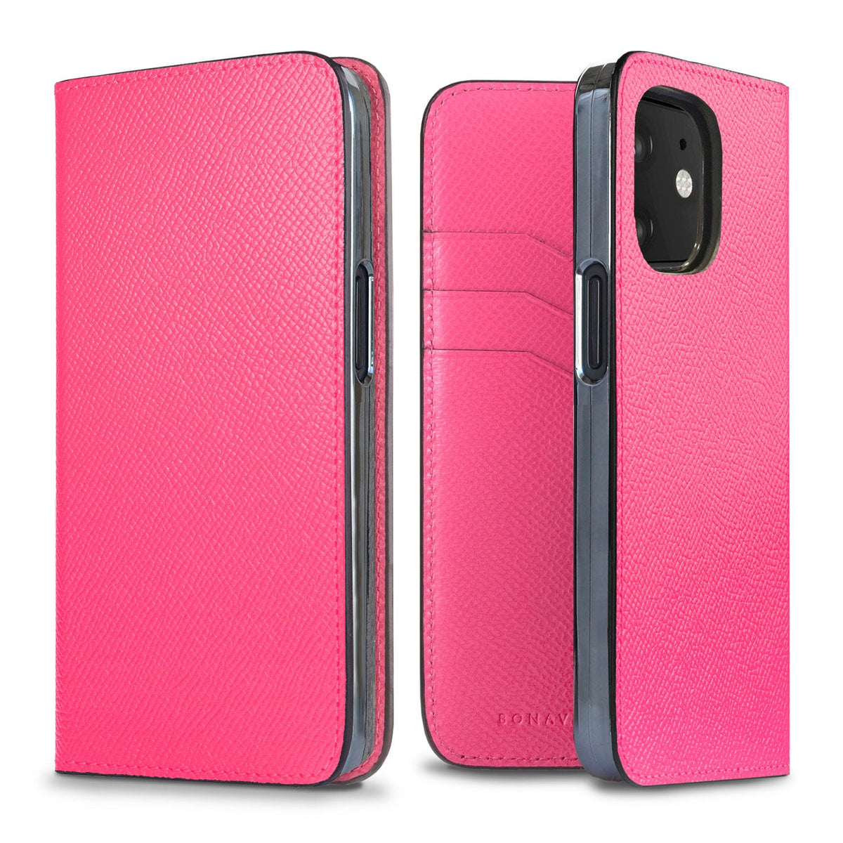 iPhone 12 mini Diary Case Nobile Leather (Fuchsia Pink)