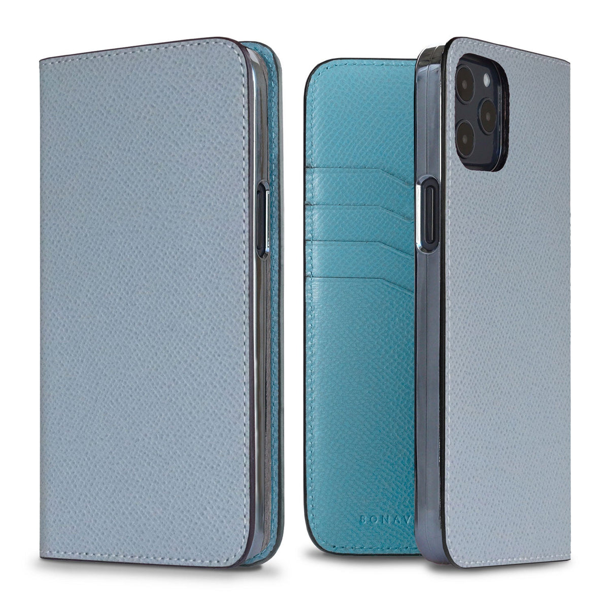 iPhone 12 Pro Max Diary Case Nobile Leather (Blue Lin × Aqua Blue)