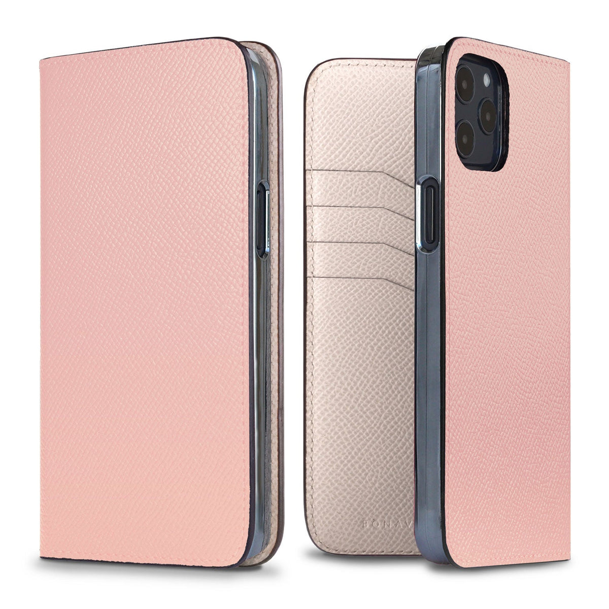 iPhone 12 Pro Max Diary Case Nobile Leather (Shell Pink × White)