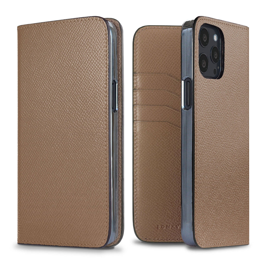iPhone 13 Pro Max Diary Case Nobile Leather (Etoupe)