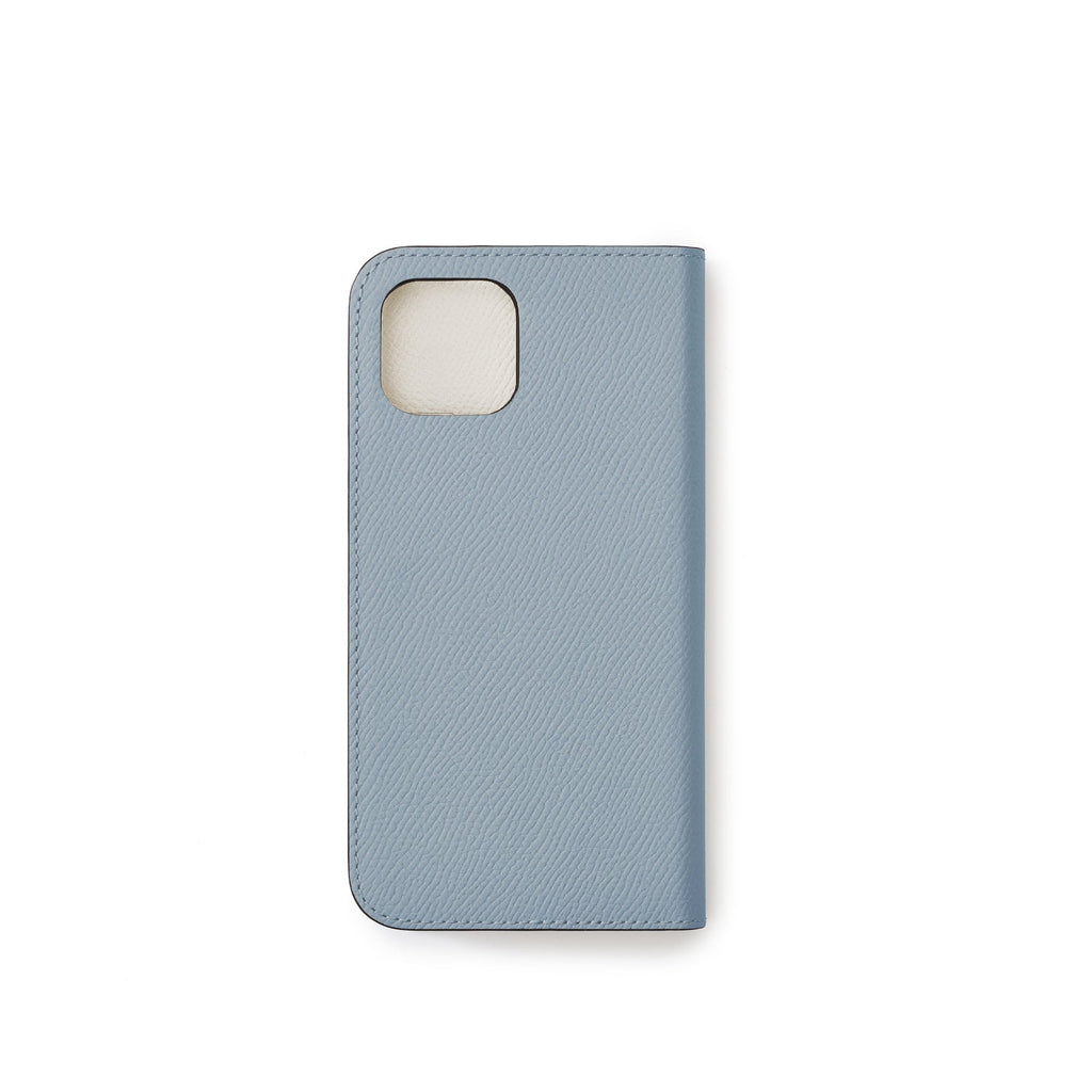 iPhone 14 Diary Case Nobile Leather (Blue Lin × White)