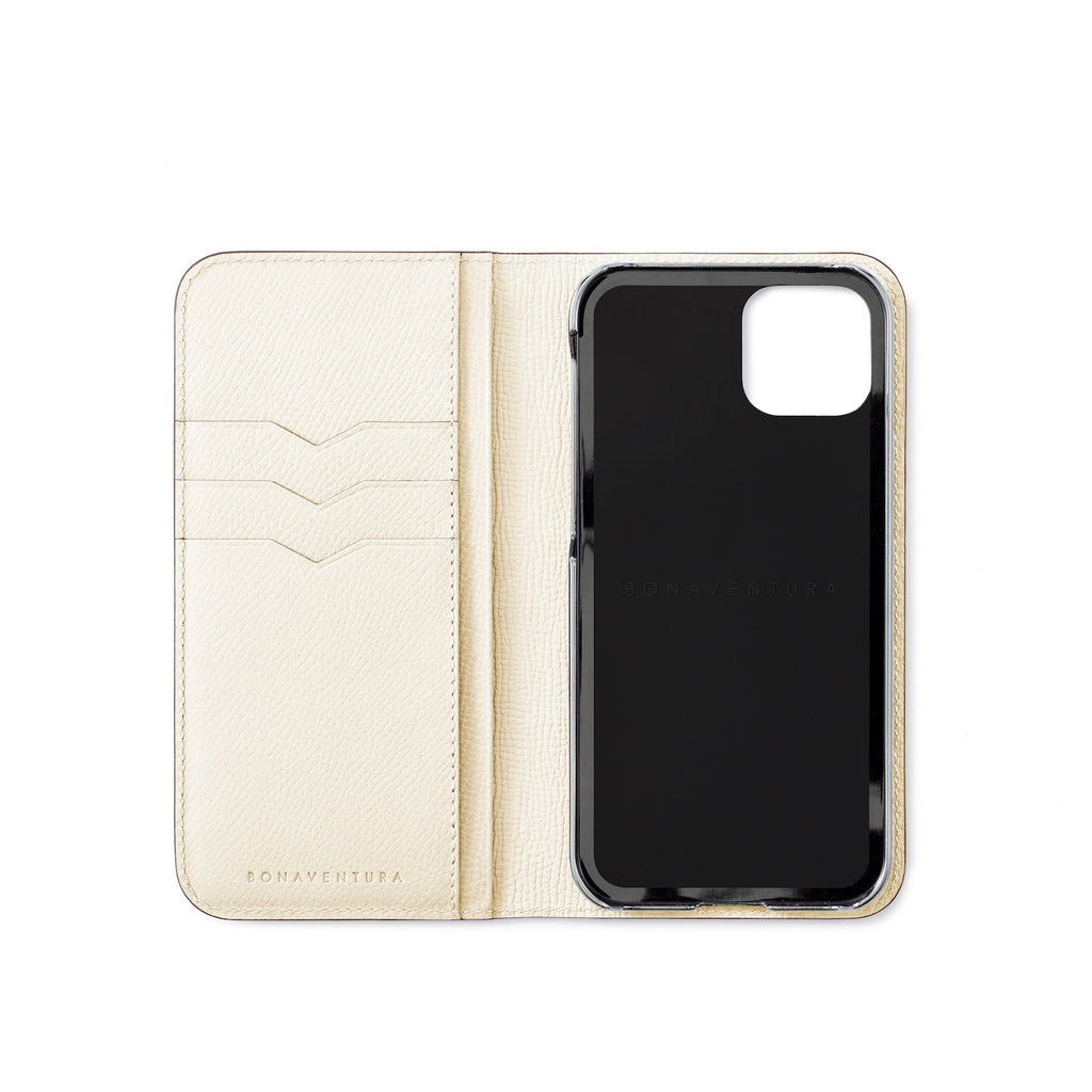 iPhone 14 Diary Case Nobile Leather (Blue Lin × White)