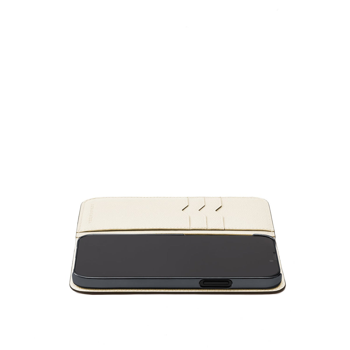 iPhone 14 Diary Case Nobile Leather (Blue Lin × White)
