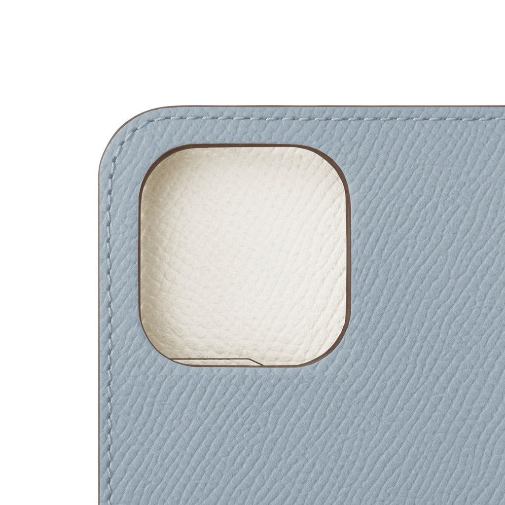 iPhone 14 Pro Diary Case Nobile Leather (Blue Lin × White)