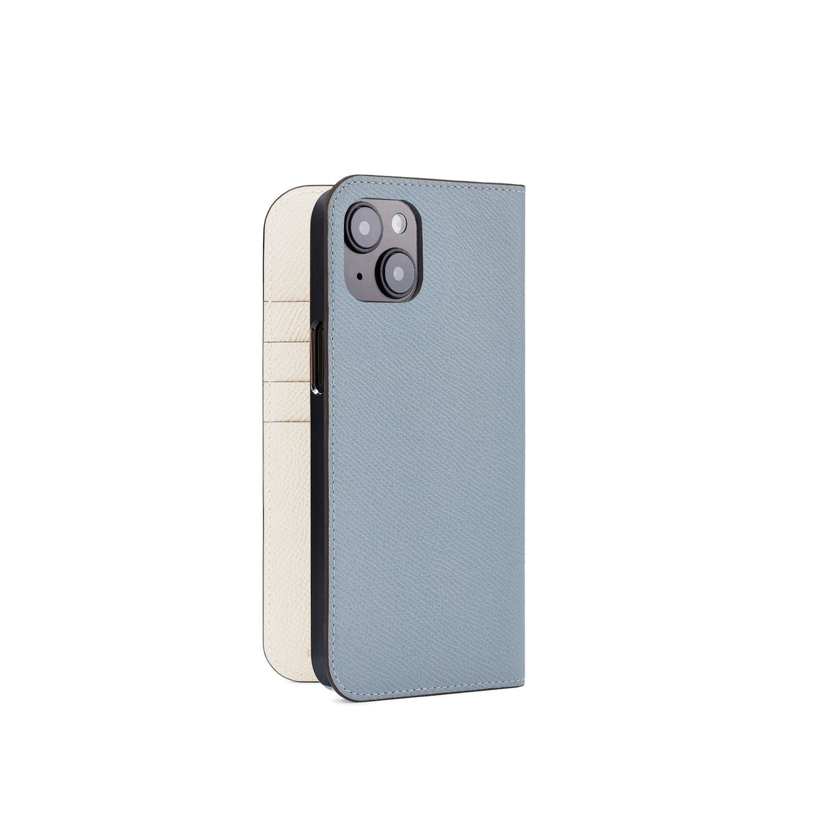 iPhone 14 Plus Diary Case Nobile Leather (Blue Lin × White)