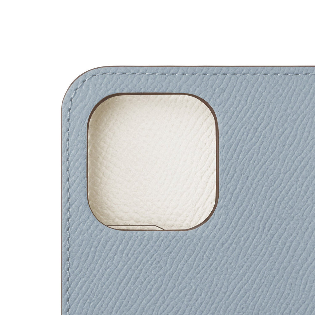 iPhone 14 Pro Max Diary Case Nobile Leather (Blue Lin × White)