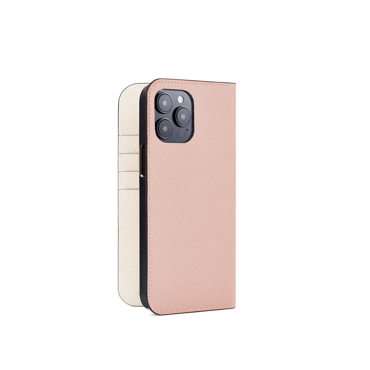 iPhone 14 Pro Max Diary Case Nobile Leather (Shell Pink × White)