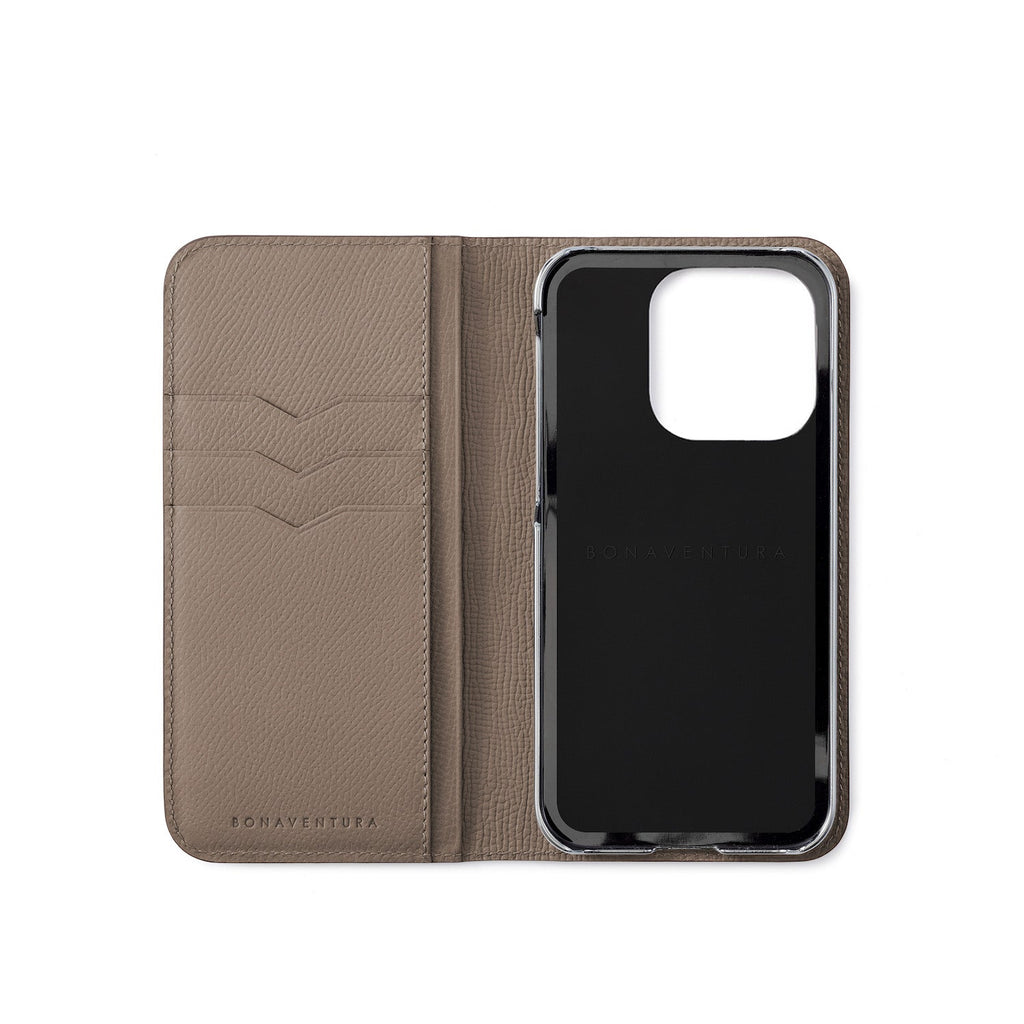 iPhone 15 Pro Diary Case Nobile Leather (Etoupe)