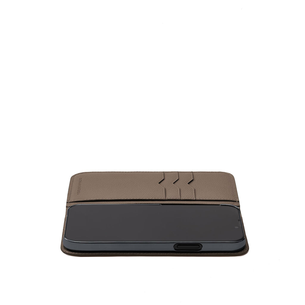 iPhone 15 Pro Diary Case Nobile Leather (Etoupe)