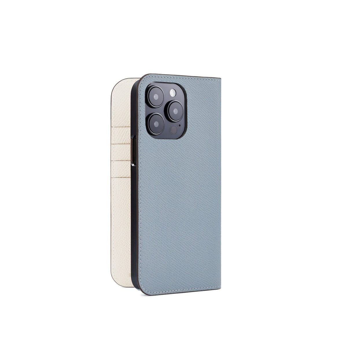 iPhone 15 Pro Max Diary Case Nobile Leather (Blue Lin × White)