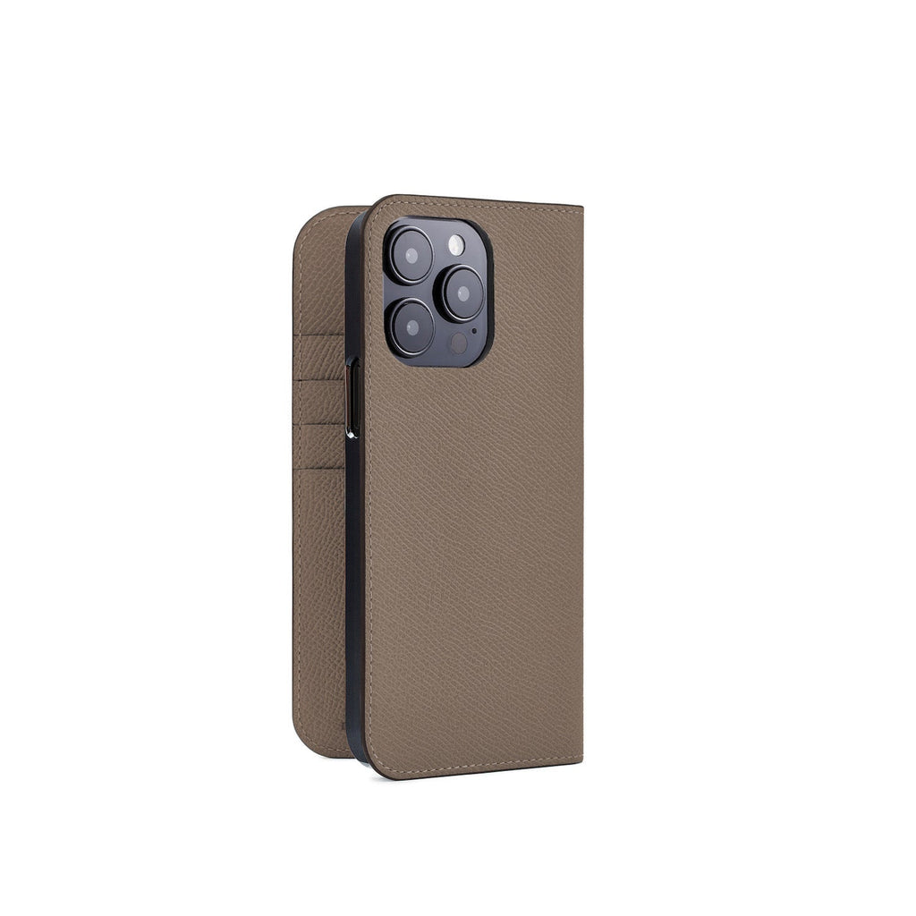 iPhone 15 Pro Max Diary Case Nobile Leather (Etoupe)