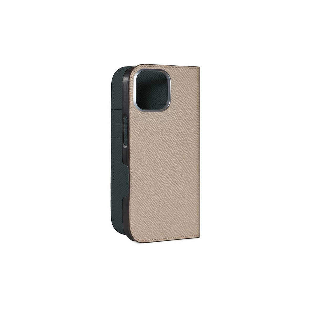 iPhone 16 Diary Case Nobile Leather (Greige × Malachite Green)