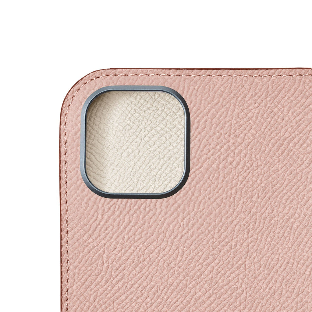 iPhone 16 Plus Diary Case Nobile Leather (Shell Pink × White)