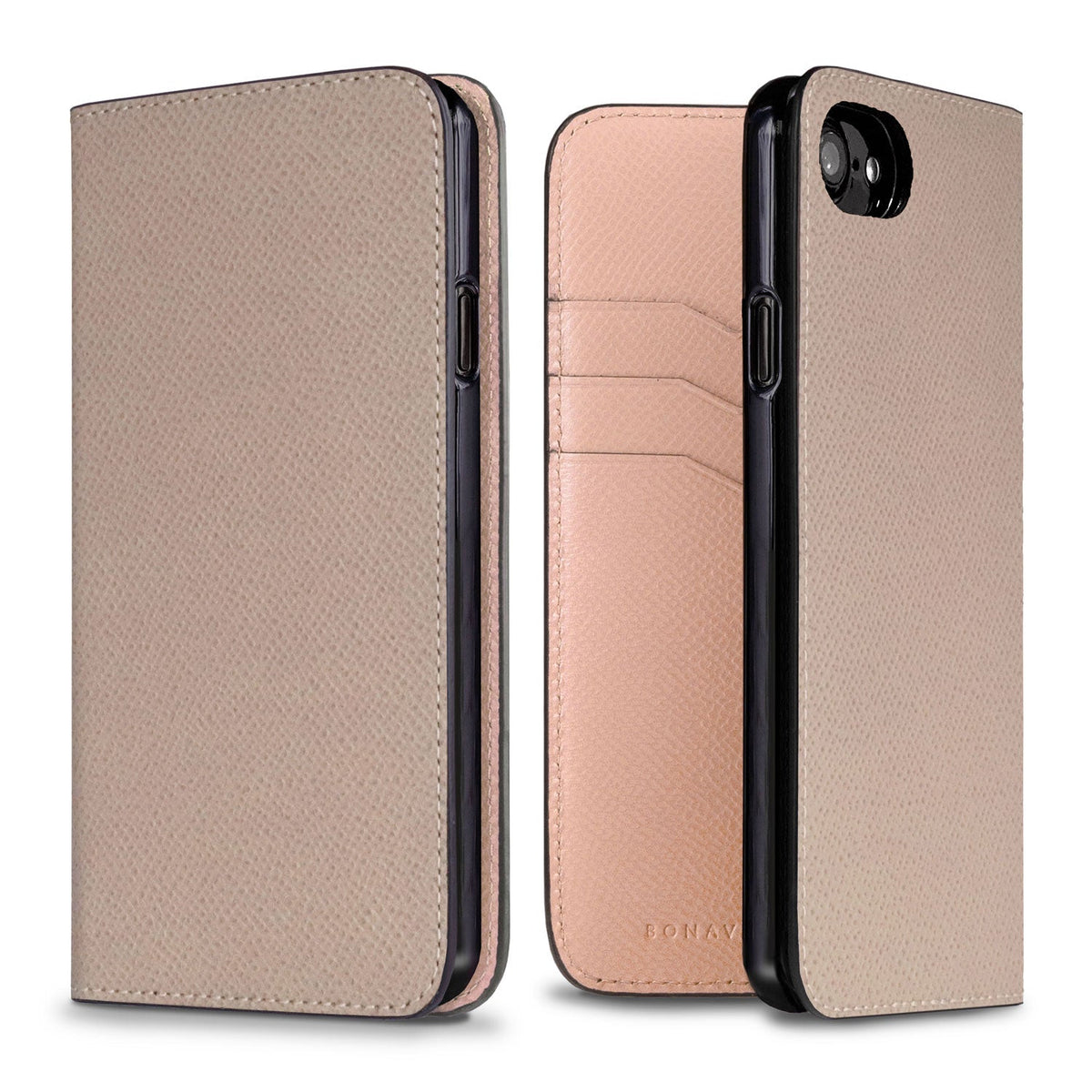 iPhone SE / 8 / 7 / 6s / 6 Diary Case Nobile Leather (Greige × Shell Pink)