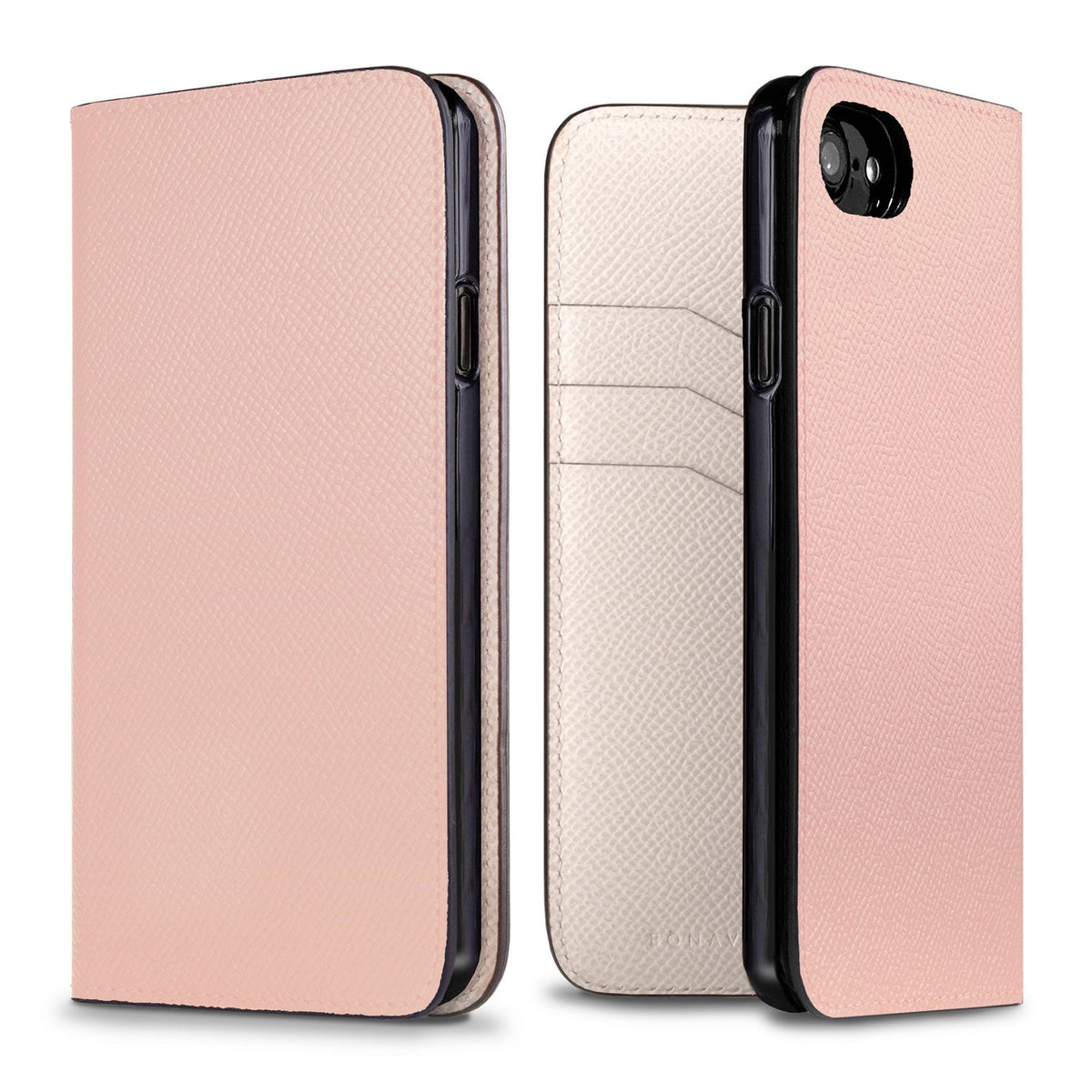 iPhone SE / 8 / 7 / 6s / 6 Diary Case Nobile Leather (Shell Pink × White)