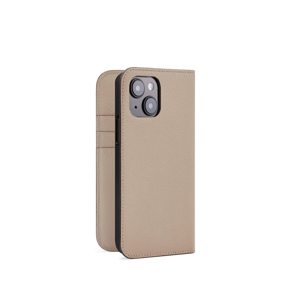 iPhone 15 Diary Case Nobile Leather (Greige)