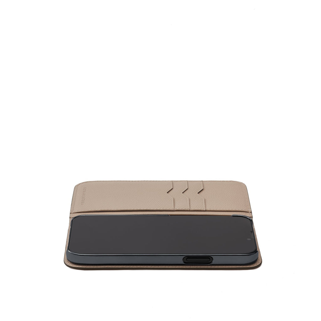 iPhone 15 Diary Case Nobile Leather (Greige)