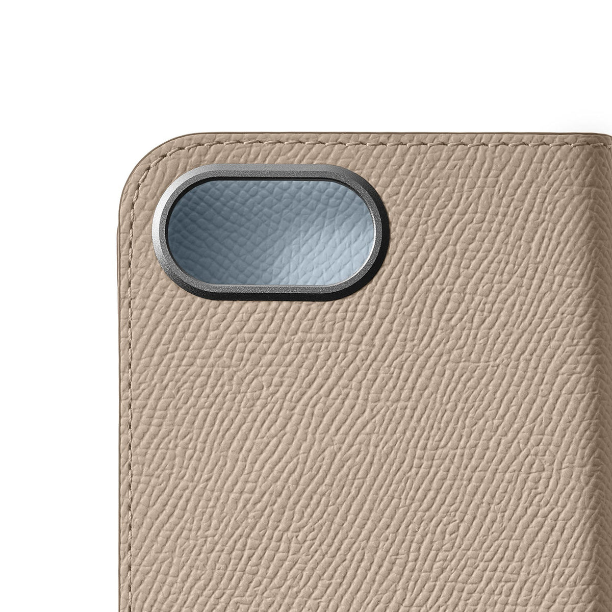 iPhone 17e / 16e Diary Case Nobile Leather (Greige × Blue Lin)