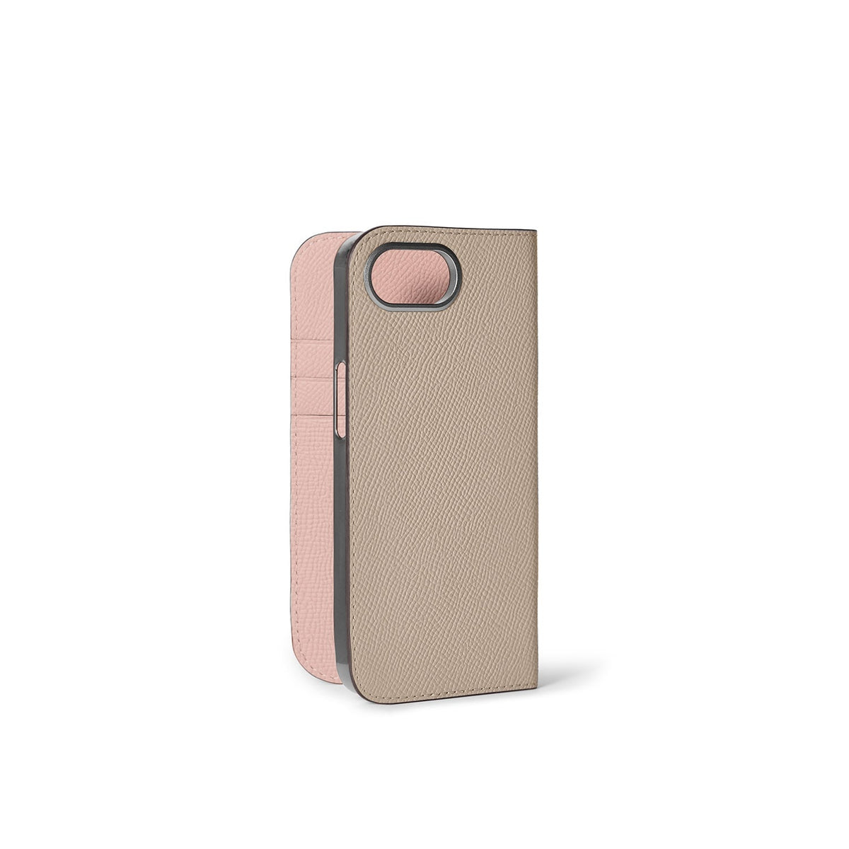 iPhone 17e / 16e Diary Case Nobile Leather (Greige × Shell Pink)