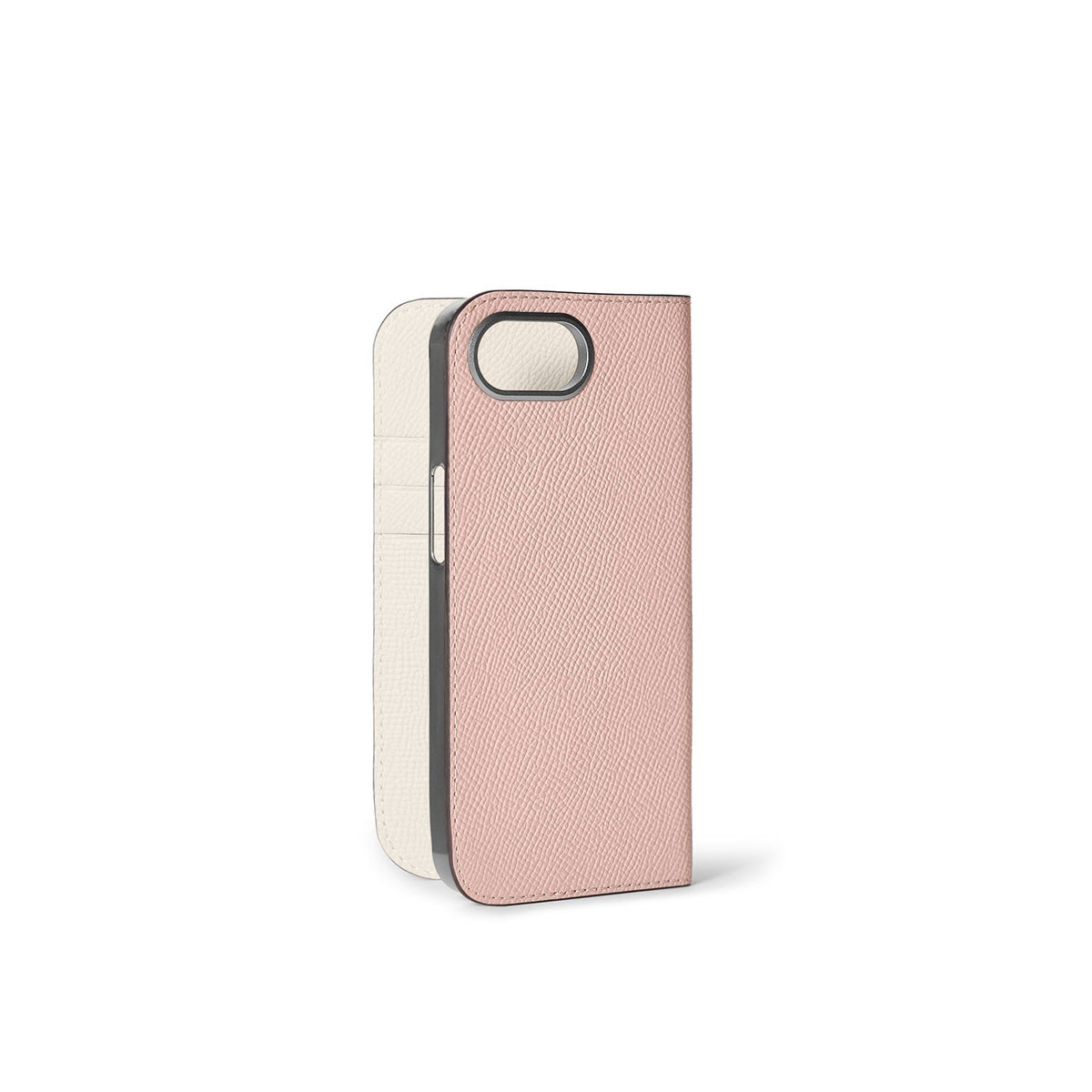 iPhone 17e / 16e Diary Case Nobile Leather (Shell Pink × White)