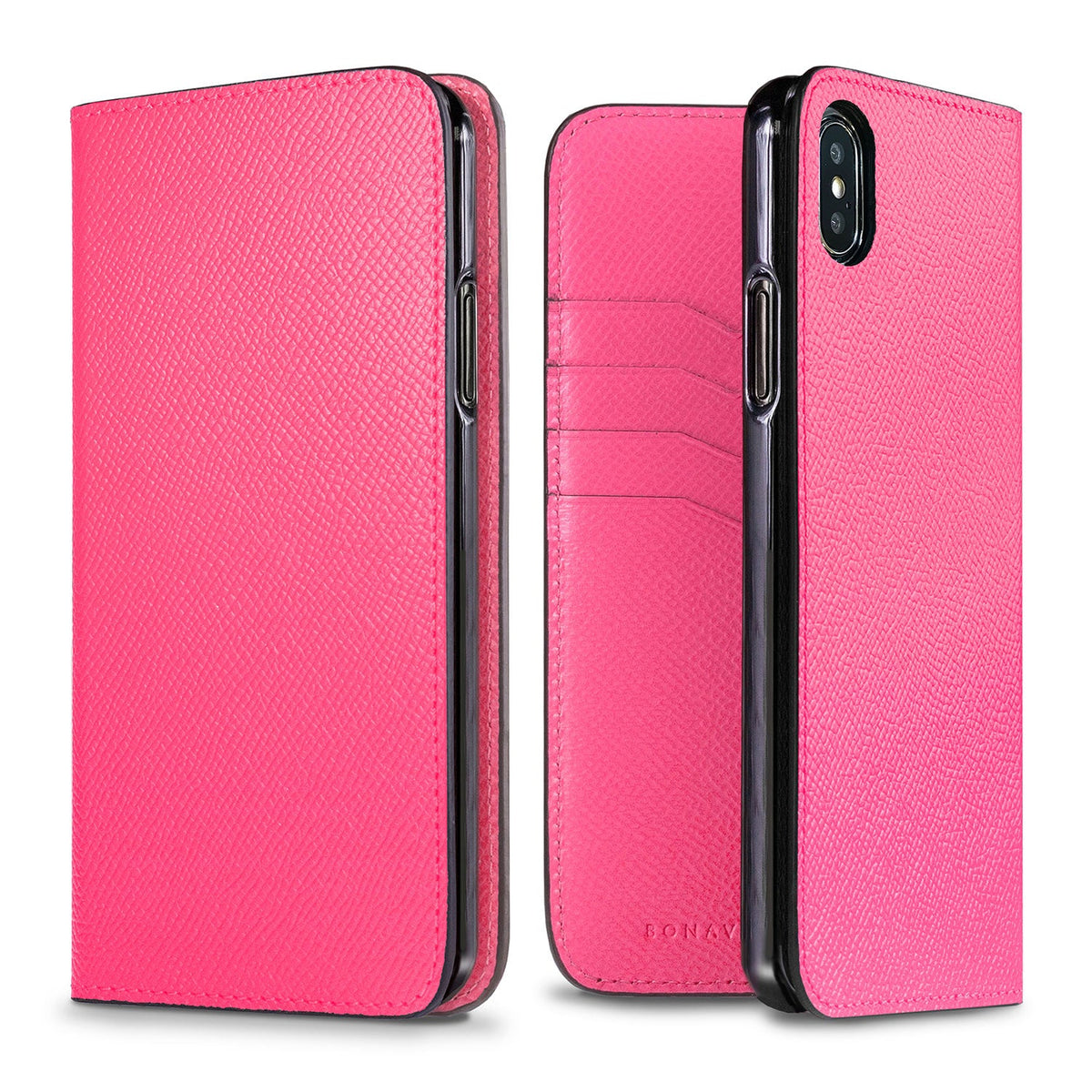 iPhone Xs Max Diary Case Nobile Leather (Fuchsia Pink)
