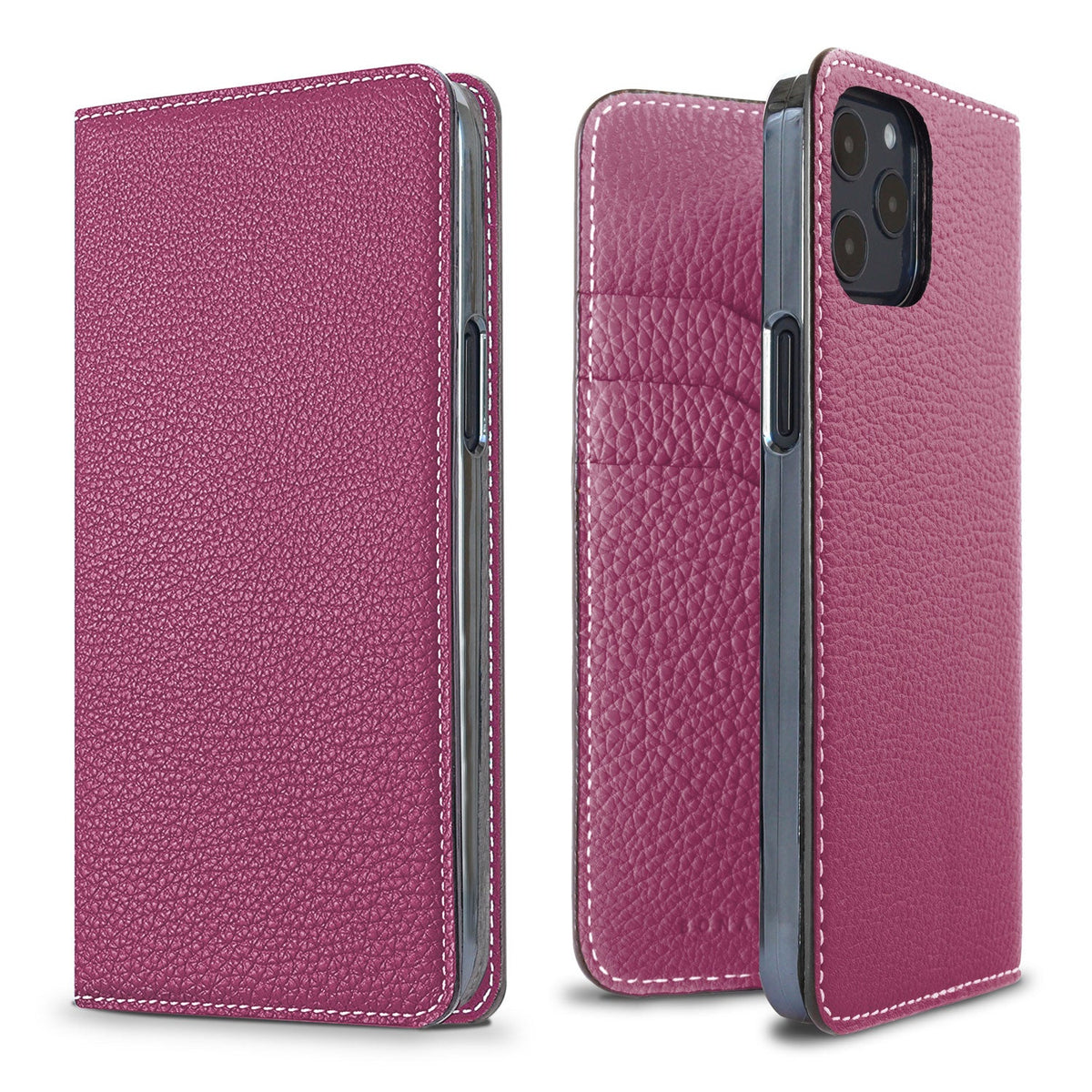 iPhone 12 / 12 Pro Diary Case Shrink Leather (Anemone Purple)