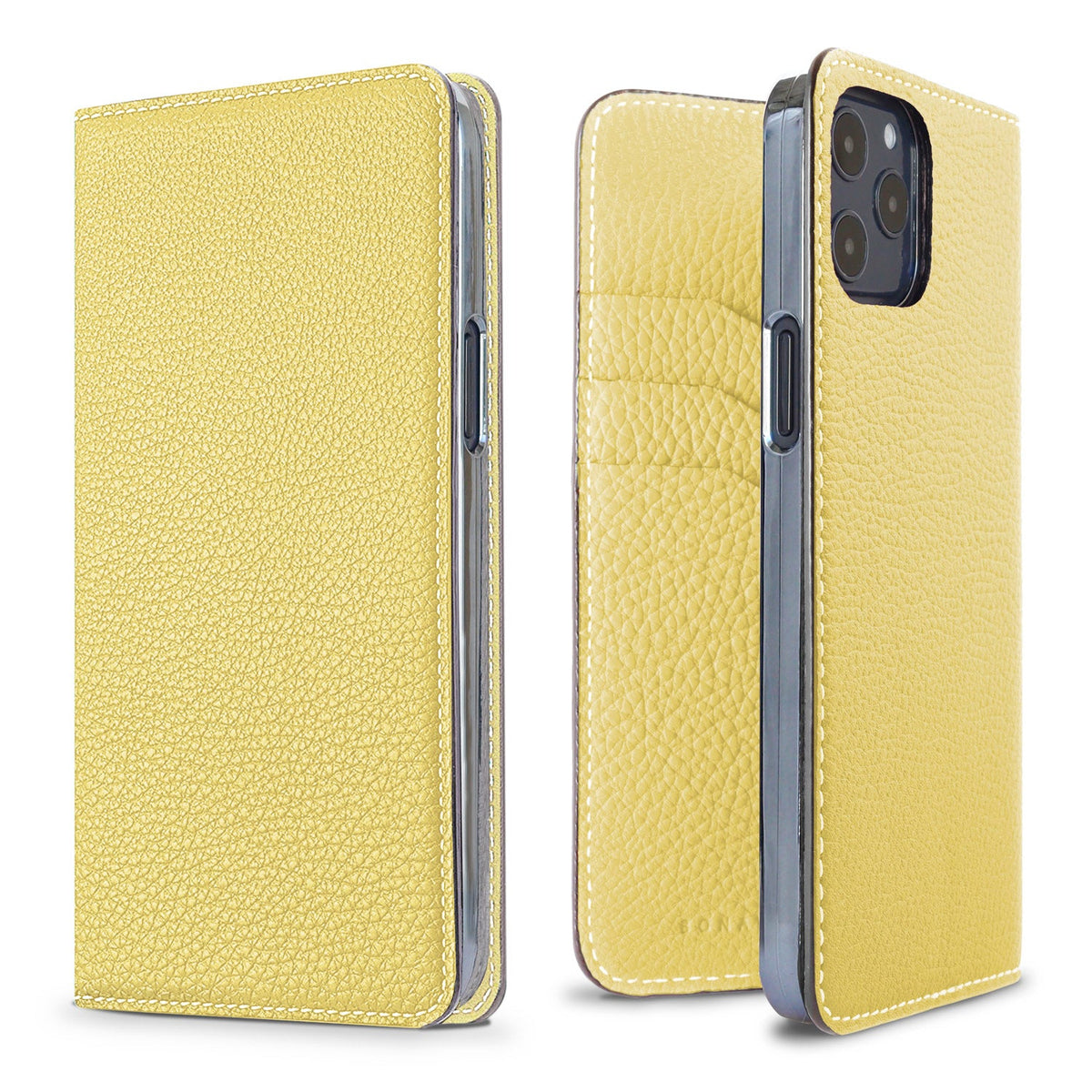iPhone 12 / 12 Pro Diary Case Shrink Leather (Yellow)