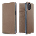iPhone 12 Pro Max Diary Case Shrink Leather (Etoupe)