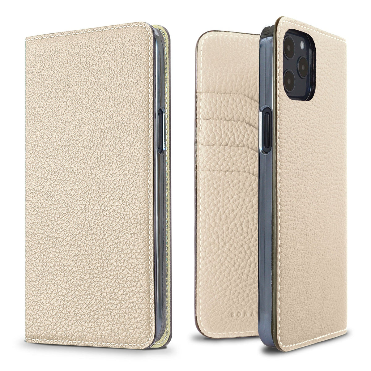 iPhone 12 Pro Max Diary Case Shrink Leather (Ivory)