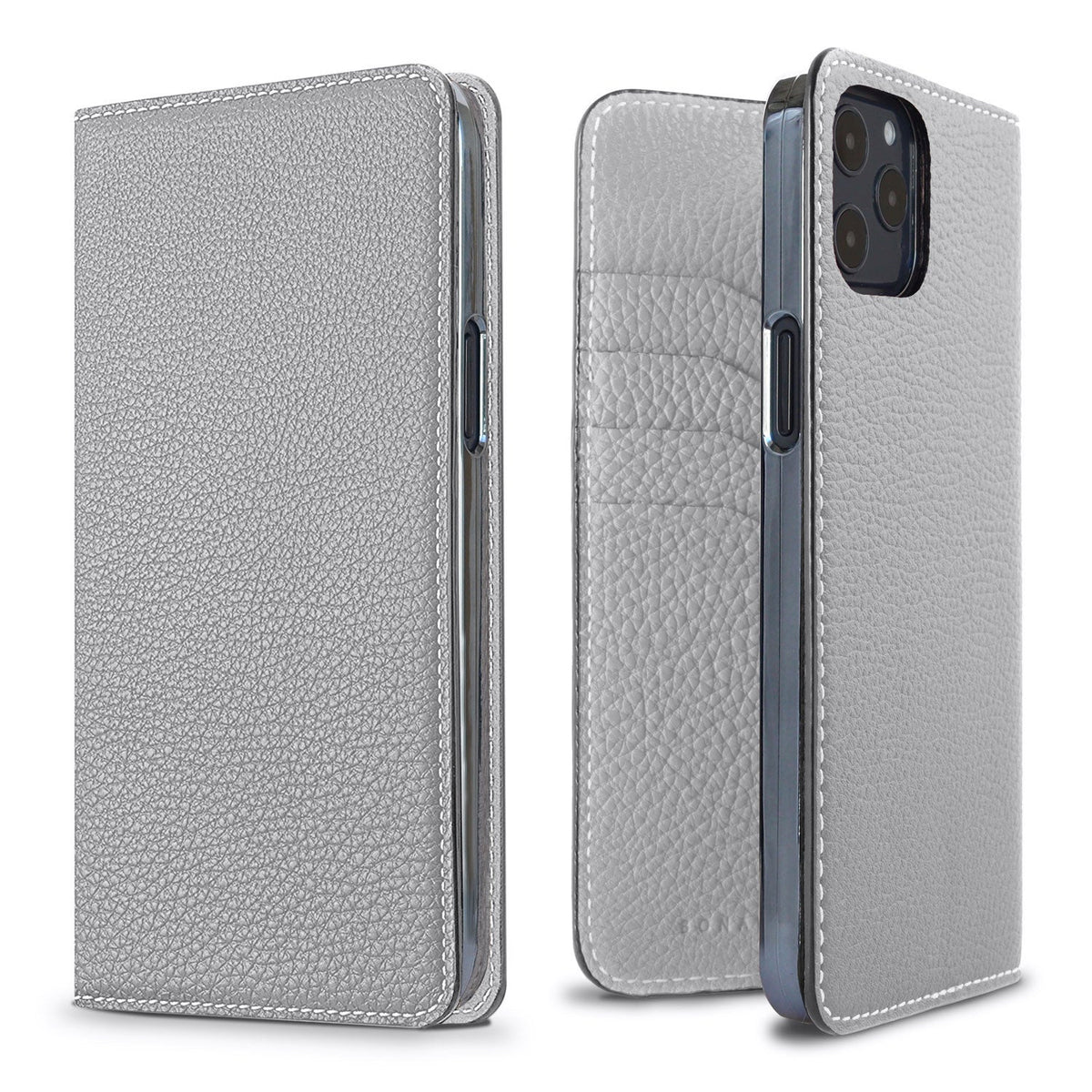 iPhone 12 Pro Max Diary Case Shrink Leather (True Gray)