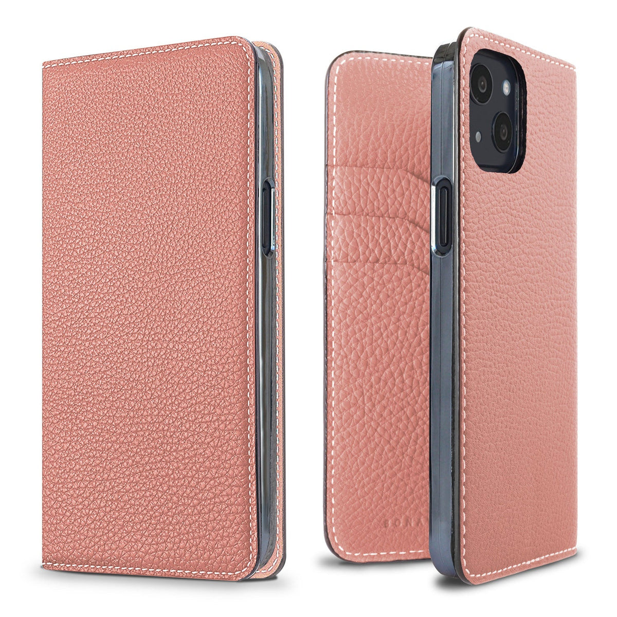 iPhone 13 Diary Case Shrink Leather (Coral Pink)