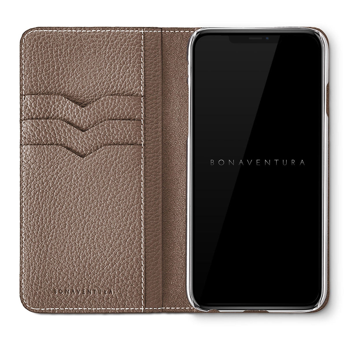 iPhone 13 Diary Case Shrink Leather (Etoupe)