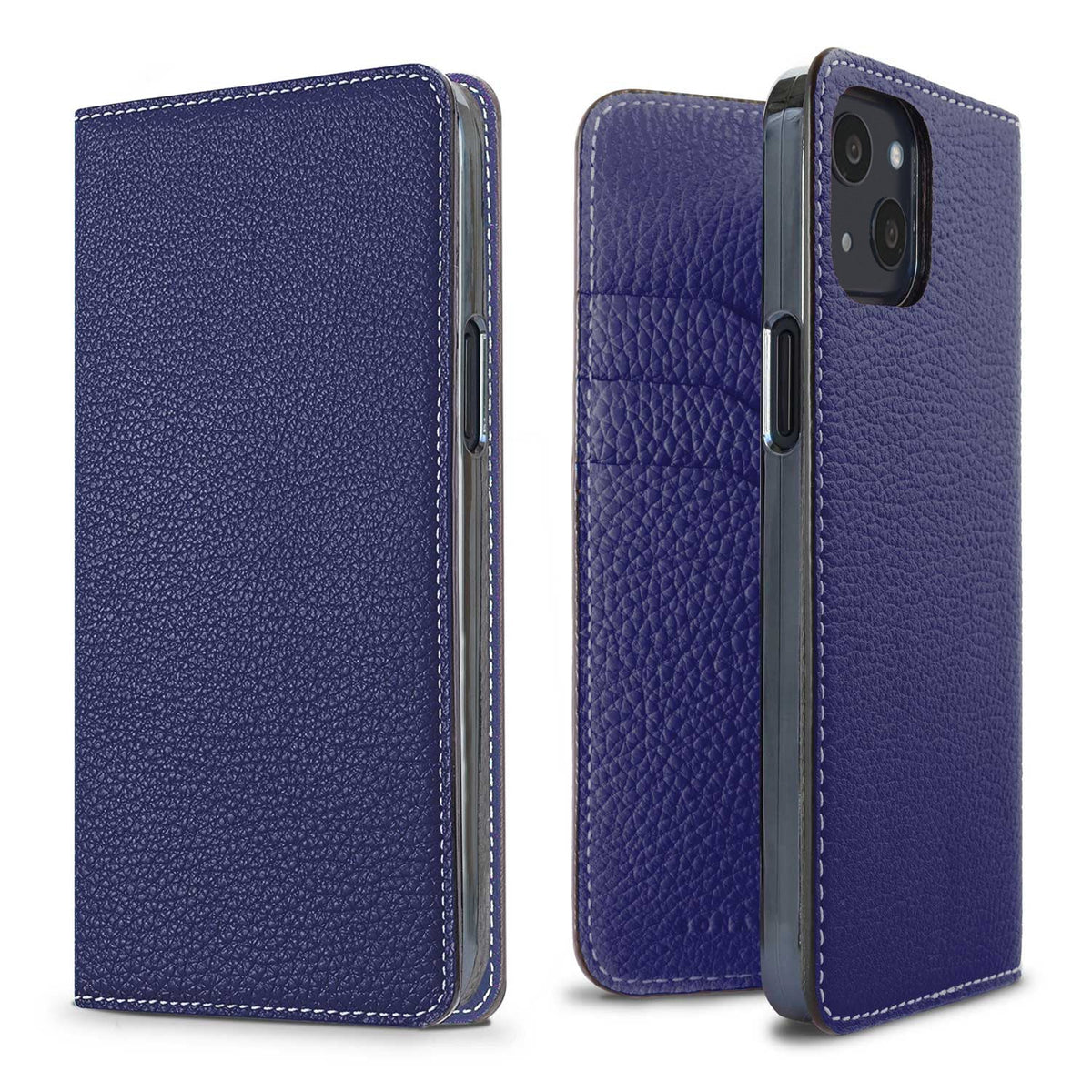 iPhone 13 Diary Case Shrink Leather (Indigo Blue)