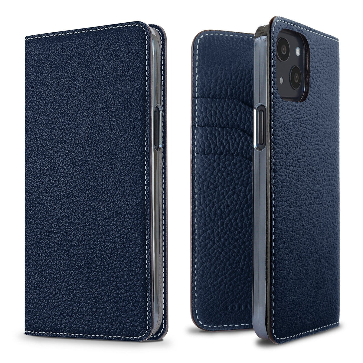 iPhone 13 Diary Case Shrink Leather (Navy)