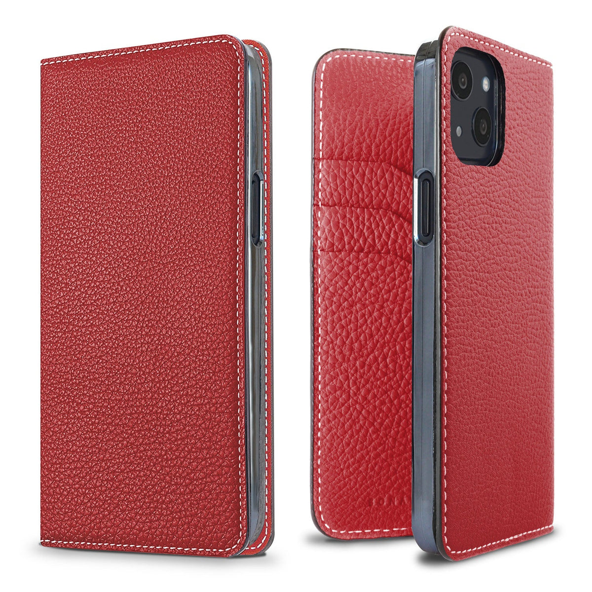 iPhone 13 Diary Case Shrink Leather (Red)