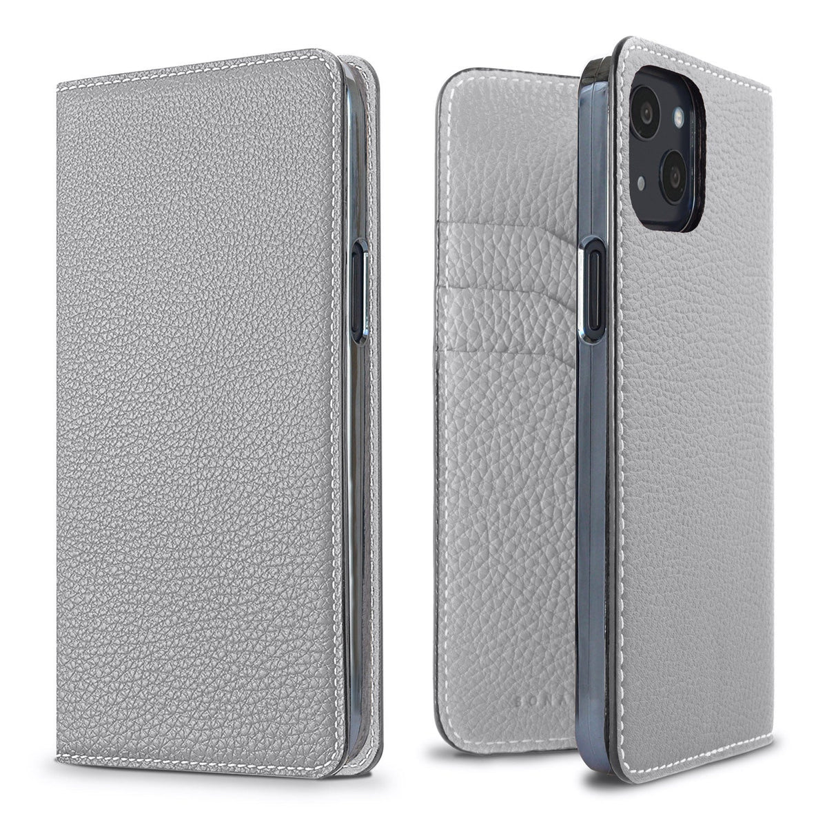 iPhone 13 Diary Case Shrink Leather (True Gray)