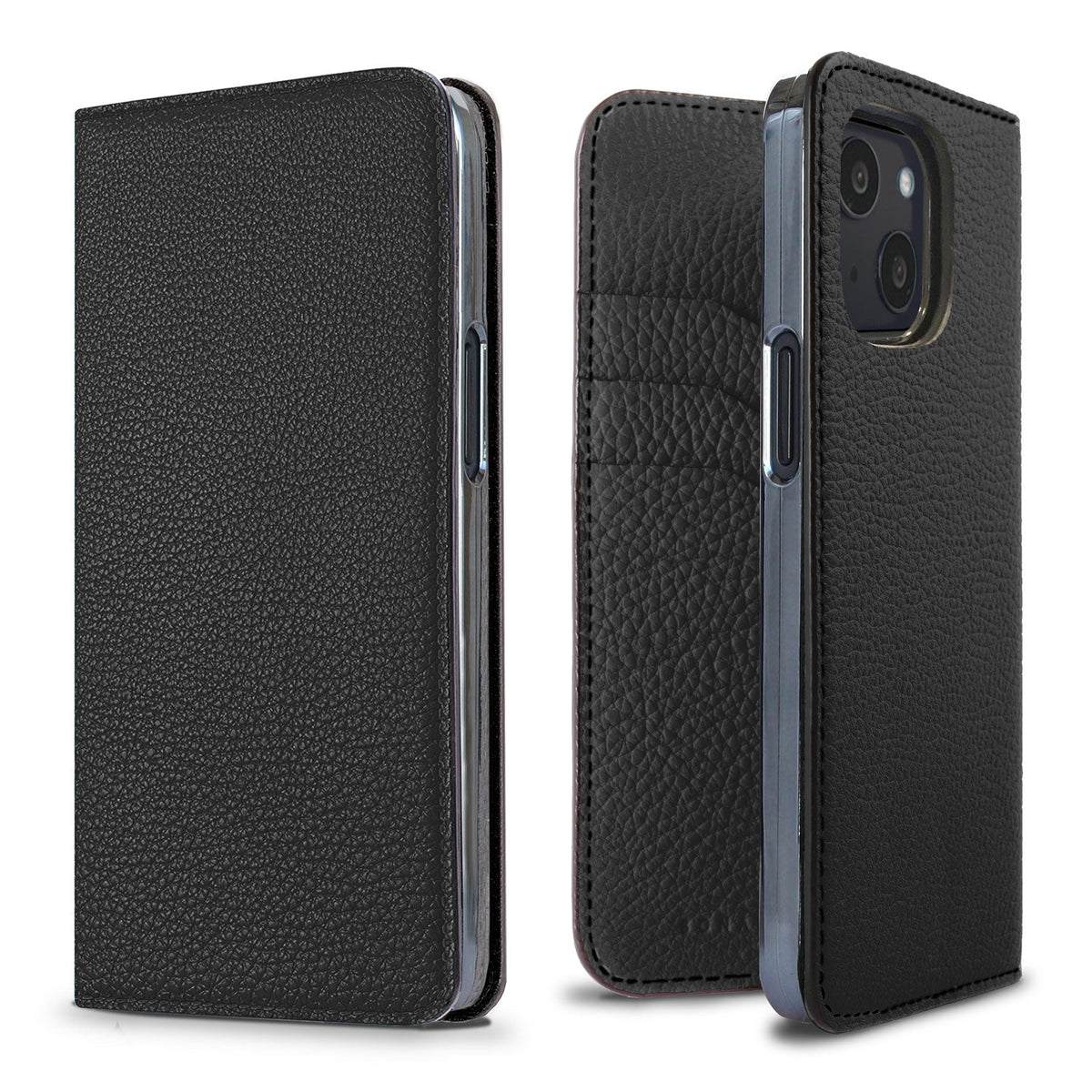 iPhone 13 mini Diary Case Shrink Leather (Black)