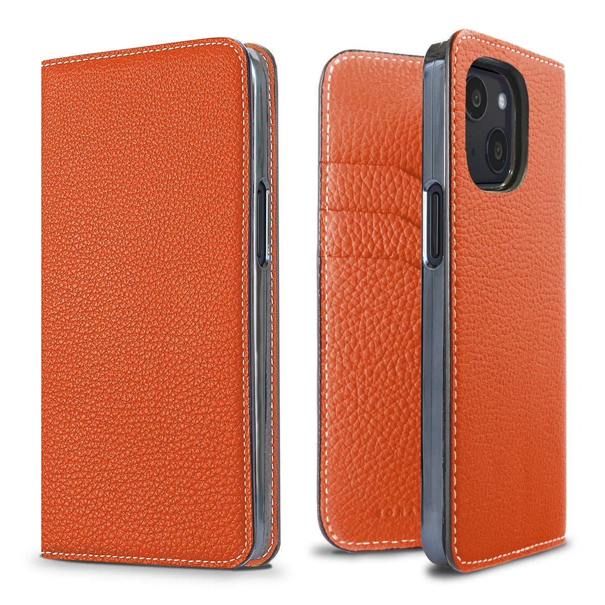 iPhone 13 mini Diary Case Shrink Leather (Orange)