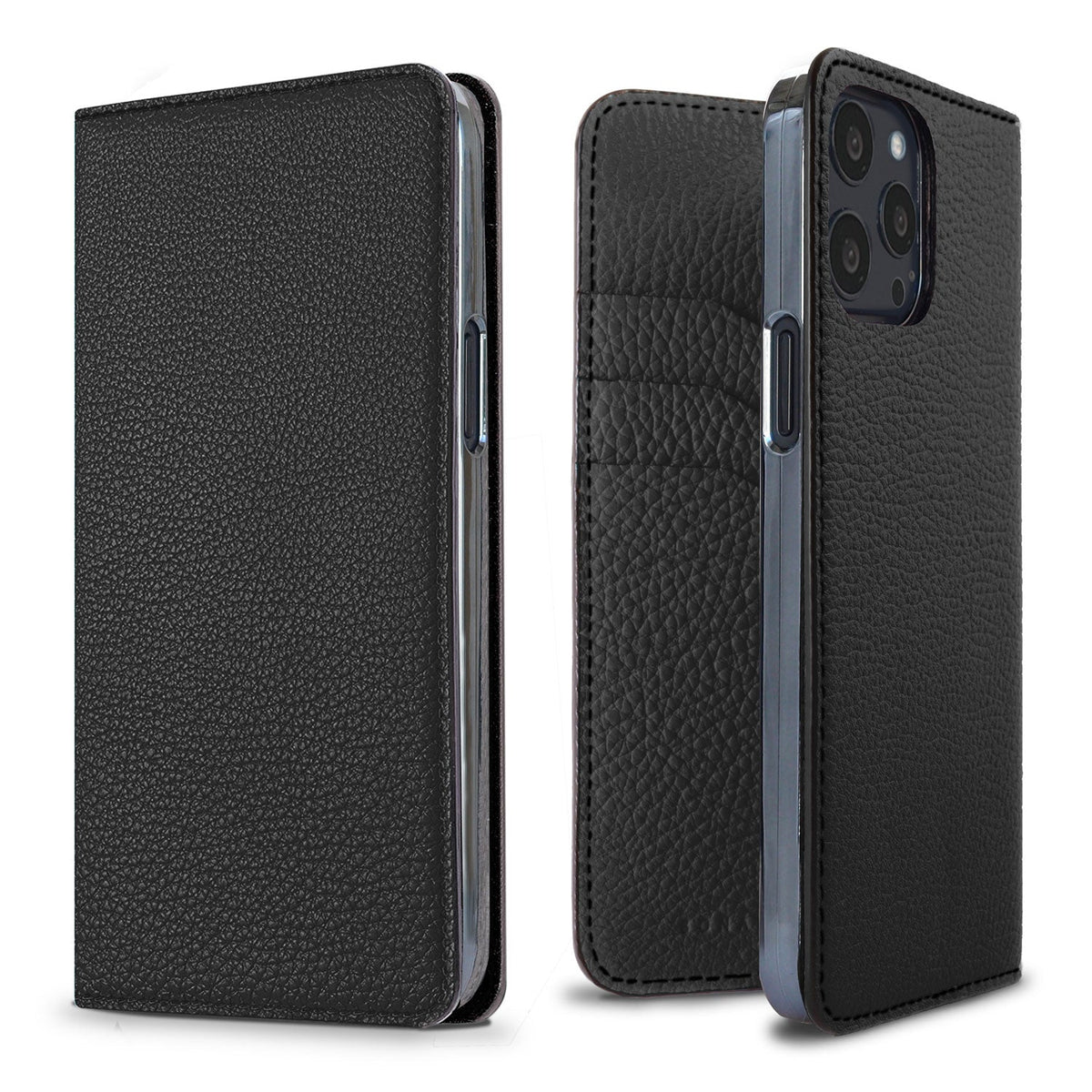 iPhone 13 Pro Diary Case Shrink Leather (Black)