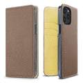 iPhone 13 Pro Diary Case Shrink Leather (Etoupe × Yellow)