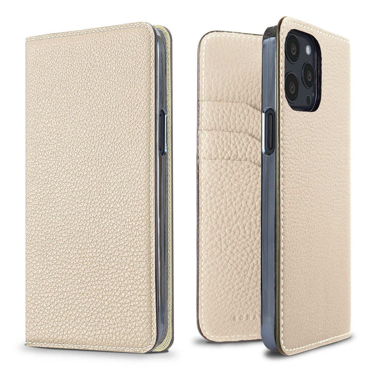 iPhone 13 Pro Diary Case Shrink Leather (Ivory)