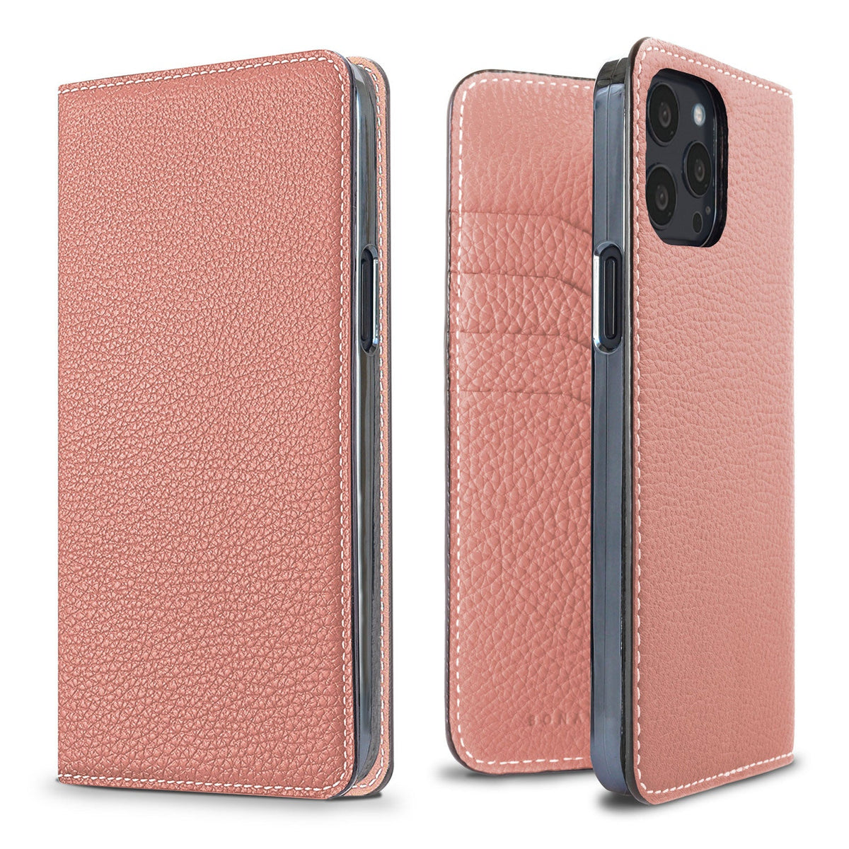 iPhone 13 Pro Max Diary Case Shrink Leather (Coral Pink)