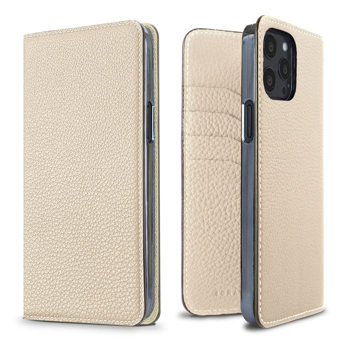iPhone 13 Pro Max Diary Case Shrink Leather (Ivory)