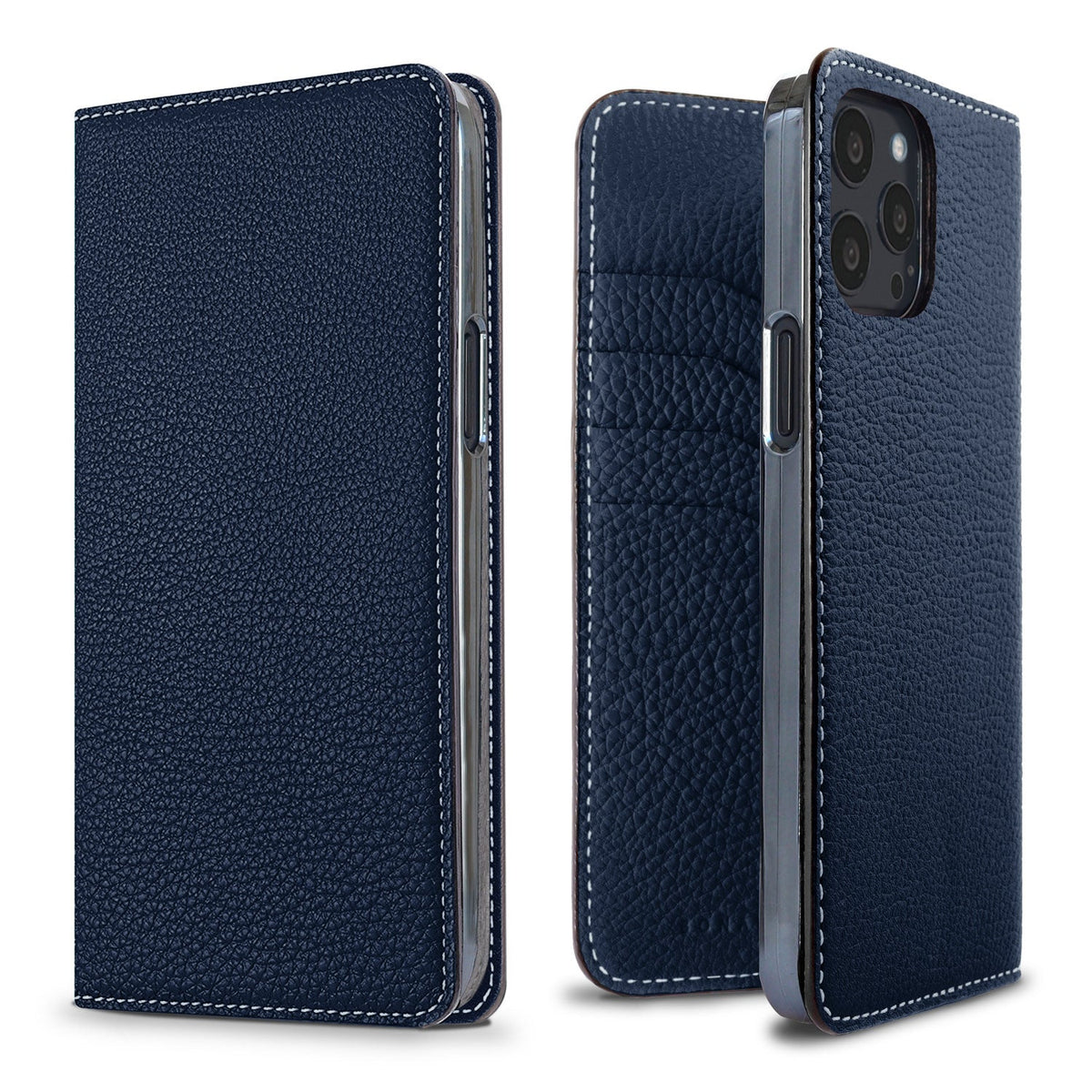 iPhone 13 Pro Max Diary Case Shrink Leather (Navy)