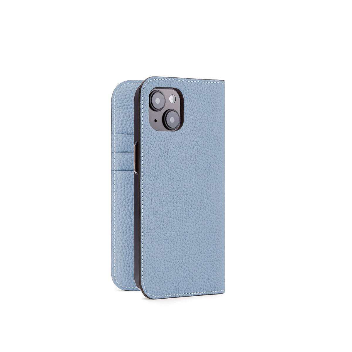iPhone 14 Diary Case Shrink Leather (Ice Blue)
